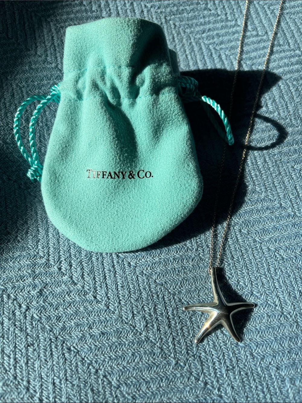 Tiffany & Co. Silver Starfish Pendant with Tiffany Pouch